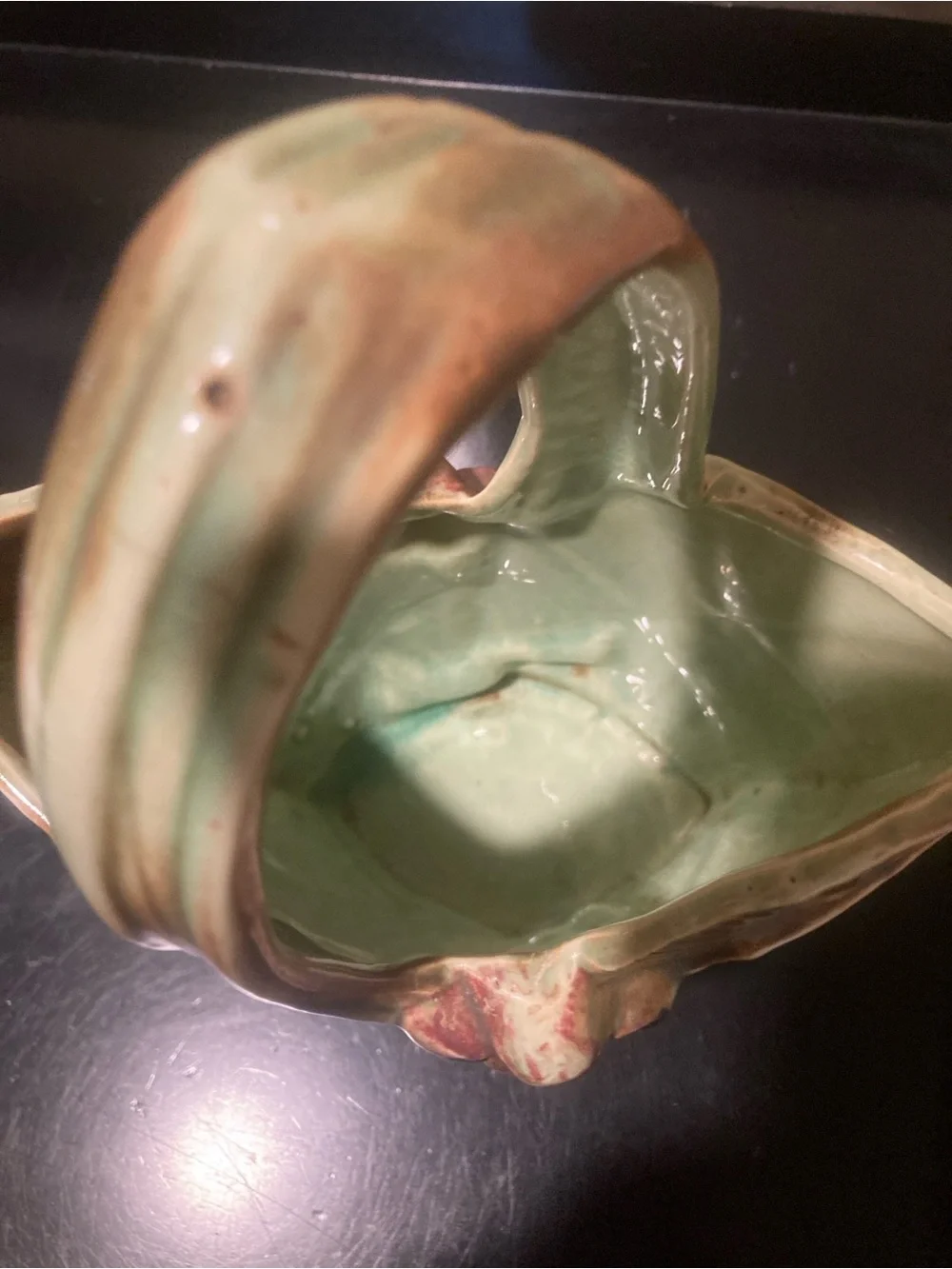 Vintage McCoy GREEN Basket pottery with Berries